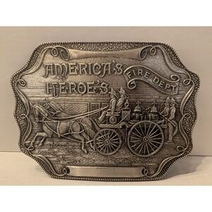 America's Heroe's Fire Dept Belt Buckle Bergamot Brass Works Darien, WI